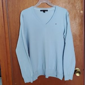 Tommy Hilfiger logo light sweater blue XXL EUC